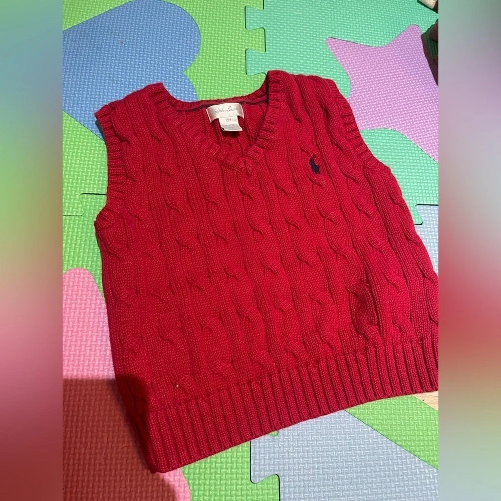 Ralph Lauren Crimson Knit Sweater Vest